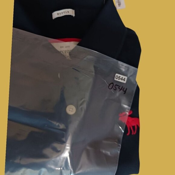 Abercrombie & Fitch Muscle Polo Shirt XL Casual Boy Navy/red XLarge - Picture 13 of 13